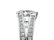 Split Shank Engagement Ring Setting for Pear-Shaped Center with Pave Split Shank and Prong Head in Platinum