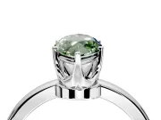Solitaire Engagement Ring Setting for Fancy Green Marquise Center with Plain Band and Tulip Prong Head in Platinum