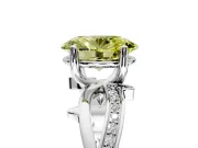 Solitaire Engagement Ring Setting for Fancy Yellow Oval Center with Pave and Plain Crossover Band and Prong Head in Sterling Silver