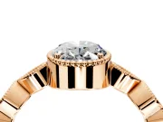 Vintage Station Engagement Ring Setting for Oval Center with Accents and Prong Head in Rose Gold