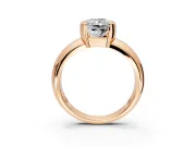 Tension Engagement Ring Setting for Radiant Cut Center with Wide Flat Band and Tension Head in Rose Gold