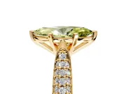 Solitaire Engagement Ring Setting for Fancy Yellow Marquise Center with Multi-Row Accents and Prong Head in Yellow Gold
