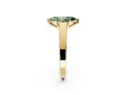 Solitaire Engagement Ring Setting for Fancy Green Marquise Center with Tapered Split Shoulders and Prong Head in Yellow Gold