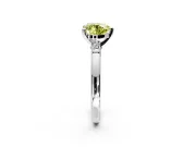 Solitaire Engagement Ring Setting for Fancy Yellow Heart-Shaped Center with Beaded Shoulders and Prong Head in Sterling Silver