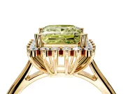 Starburst Halo Engagement Ring Setting for Fancy Yellow Princess Cut Center with Thin Round-Wire Band and Prong Head in Yellow Gold