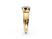 Tension Engagement Ring Setting for Fancy Blue Radiant Cut Center with Wide Flat Band and Tension Head in Yellow Gold