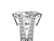 Split Shank Engagement Ring Setting for Marquise Center with Pave Split Shank and Prong Head in Platinum