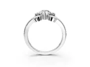 Solitaire Engagement Ring Setting for Pear-Shaped Center with Twisted Band and Scroll Prong Head in White Gold