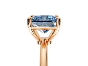 Minimalist Solitaire Engagement Ring Setting for Fancy Blue Radiant Cut Center with Thin Band and Prong Head in Rose Gold