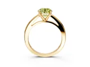 Solitaire Engagement Ring Setting for Fancy Yellow Round Cut Center with Flat-Sided Plain Band and Prong Head in Yellow Gold