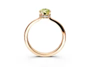 Hidden Halo Engagement Ring Setting for Fancy Yellow Pear-Shaped Center with Wide Flat Plain Band and Prong Head in Rose Gold