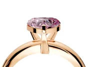 Solitaire Engagement Ring Setting for Fancy Pink Heart-Shaped Center with Wire Band and Prong Head in Rose Gold