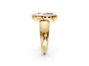 Solitaire Engagement Ring Setting for Fancy Pink Marquise Center with Wide Band and Bezel Head in Yellow Gold