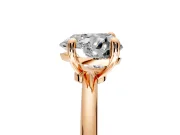 Minimalist Solitaire Engagement Ring Setting for Heart-Shaped Center with Thin Band and Prong Head in Rose Gold