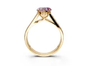 Solitaire Engagement Ring Setting for Fancy Pink Heart-Shaped Center with Cathedral Channel Band and Prong Head in Yellow Gold