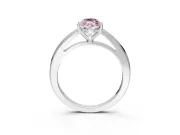 Solitaire Engagement Ring Setting for Fancy Pink Marquise Center with Flat-Sided Plain Band and Prong Head in Sterling Silver