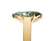 Solitaire Engagement Ring Setting for Fancy Green Marquise Center with Tapered Split Shoulders and Prong Head in Yellow Gold