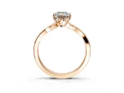 Solitaire Engagement Ring Setting for Emerald Cut Center with Plain Split Shank and Prong Head in Rose Gold