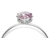 Hidden Halo Engagement Ring Setting for Fancy Pink Marquise Center with Plain Band and Tall Prong Head in Platinum