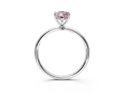 Solitaire Engagement Ring Setting for Fancy Pink Pear-Shaped Center with Straight Thin Band and Prong Head in Sterling Silver