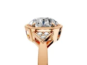 Cluster Engagement Ring Setting for Round Cut Center with Milgrain Shoulder Clusters and Prong Head in Rose Gold