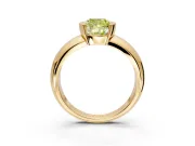 Tension Engagement Ring Setting for Fancy Yellow Cushion Cut Center with Wide Flat Band and Tension Head in Yellow Gold