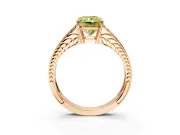 Split Shank Engagement Ring Setting for Fancy Yellow Radiant Cut Center with Pave Split Shank and Prong Head in Rose Gold