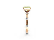 Solitaire Engagement Ring Setting for Fancy Yellow Radiant Cut Center with Bezel Station Band and Prong Head in Rose Gold