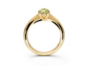 Solitaire Engagement Ring Setting for Fancy Yellow Pear-Shaped Center with Reverse Tapered Band and Prong Head in Yellow Gold