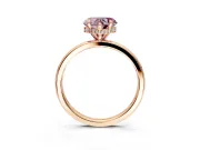 Hidden Halo Engagement Ring Setting for Fancy Pink Heart-Shaped Center with Plain Band and Tall Prong Head in Rose Gold