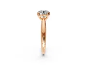 Solitaire Engagement Ring Setting for Round Cut Center with Reverse Tapered Band and Prong Head in Rose Gold