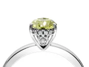 Solitaire Engagement Ring Setting for Fancy Yellow Pear-Shaped Center with Fine Wire Band and Prong Head in Platinum