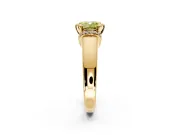 Solitaire Engagement Ring Setting for Fancy Yellow Cushion Cut Center with Wide Band, Pave Collar and Prong Head in Yellow Gold