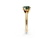 Solitaire Engagement Ring Setting for Fancy Green Round Cut Center with Knife Ridge Band and Claw Prong Head in Yellow Gold