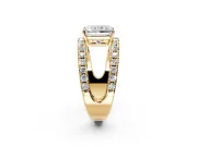 Solitaire Engagement Ring Setting for Radiant Cut Center with Wide-Open Split Shank and Prong Head in Yellow Gold
