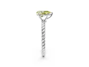 Solitaire Engagement Ring Setting for Fancy Yellow Pear-Shaped Center with Plain Twisted Rope Band and Prong Head in Platinum
