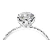 Solitaire Engagement Ring Setting for Marquise Center with Fine Pave Accents and Prong Head in Platinum