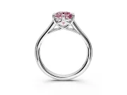 Solitaire Engagement Ring Setting for Fancy Pink Round Cut Center with Cathedral Band and Prong Head in Platinum