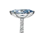 Solitaire Engagement Ring Setting for Fancy Blue Marquise Center with Pave Accents and Prong Head in Platinum