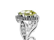 Halo Engagement Ring Setting for Fancy Yellow Heart-Shaped Center with Leaf Motif Split Shank and Prong Head in Platinum