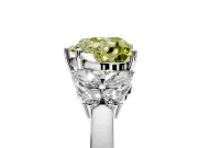 Solitaire Engagement Ring Setting for Fancy Yellow Heart-Shaped Center with Marquise Flower Shoulders and Prong Head in White Gold