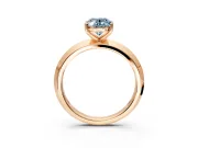 Solitaire Engagement Ring Setting for Fancy Blue Oval Center with Wide Knife Ridge Band and Prong Head in Rose Gold