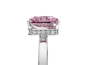 Hidden Halo Engagement Ring Setting for Fancy Pink Radiant Cut Center with Wide Flat Plain Band and Prong Head in Sterling Silver