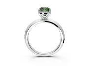 Solitaire Engagement Ring Setting for Fancy Green Cushion Cut Center with Wide Knife Ridge Band and Prong Head in Sterling Silver
