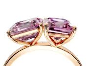 Fancy Pink Asscher Cut and Emerald Cut Lab-Grown Diamond Toi et Moi Engagement Ring with Prong-Set Stones in Rose Gold