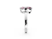 Solitaire Engagement Ring Setting for Fancy Pink Marquise Center with Plain Band and Flat Tab Prong Head in Sterling Silver