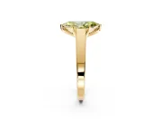 Solitaire Engagement Ring Setting for Fancy Yellow Marquise Center with Tapered Split Shoulders and Prong Head in Yellow Gold