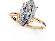 Minimalist Solitaire Engagement Ring Setting for Marquise Center with Thin Band and Prong Head in Rose Gold