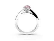 Solitaire Engagement Ring Setting for Fancy Pink Marquise Center with Princess Cut Channel Band and Prong Head in Sterling Silver