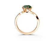 Solitaire Engagement Ring Setting for Fancy Green Round Cut Center with Plain Split Shank and Prong Head in Rose Gold